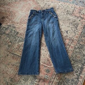 LOFT Blue Flare Wide Leg Jeans